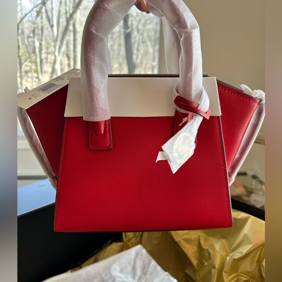NWT Michael Kors Avril Small Top-Zip Satchel Bright Red - Picture 10 of 15
